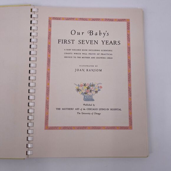 Vintage 1955 Baby Book Babys First Seven Years Record Blank Retro Yellow Cover - Picture 4 of 12
